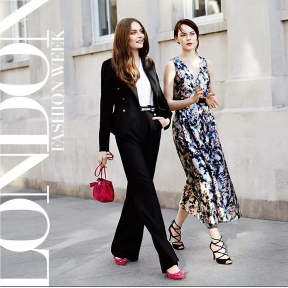 L.K. Bennett Juana Sleeveless Abstract Print Full Skirt Gown 2 Pockets - Picture 2 of 12